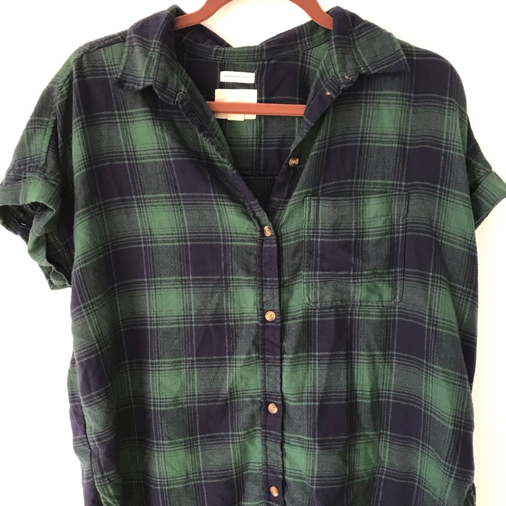 Flannel t-shirt button up